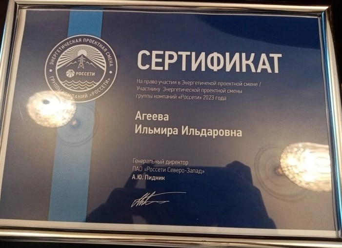 Обучающаяся Тарногской школы Ильмира Агеева стала одной из победителей финального этапа Всероссийской олимпиады школьников группы компаний «Россети» в г. Санкт-Петербург.